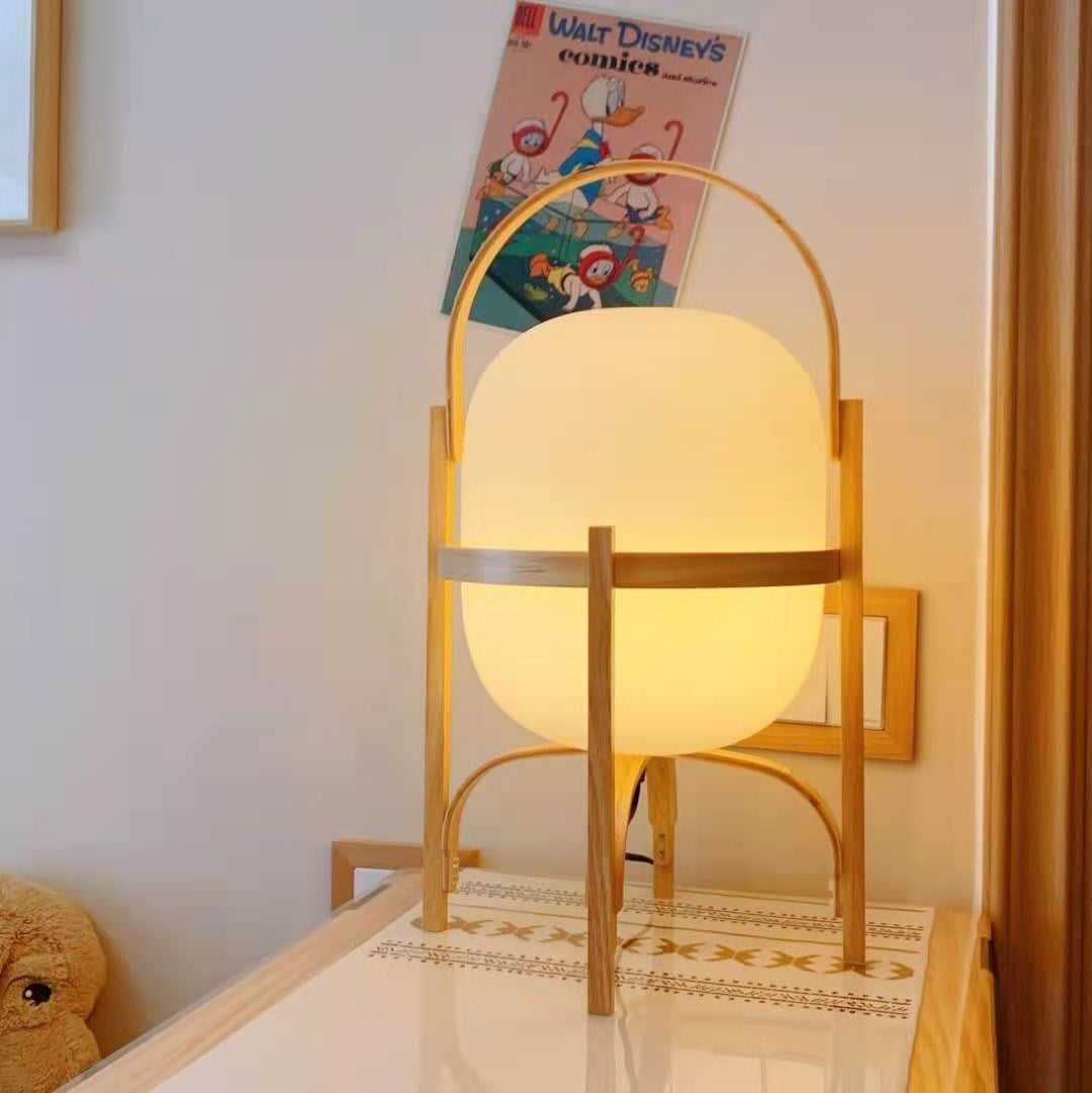 Solid Wood Designer Basket Floor Lamp