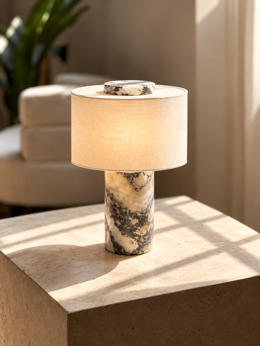 LumaStone Luxury Rechargeable Table Lamp