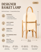 Solid Wood Designer Basket Floor Lamp