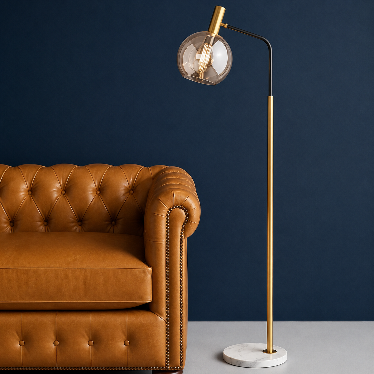 Marble Globe Floor Lamp