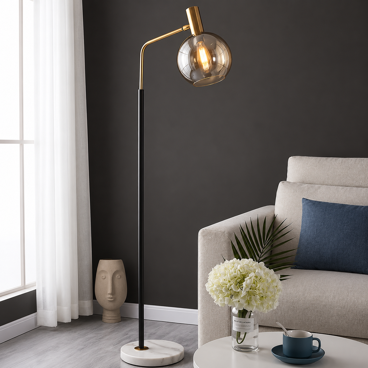 Marble Globe Floor Lamp